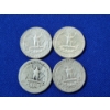 Image 2 : x4 Assorted Years U.S. 90% Silver Washington Quarters FV: $1.00