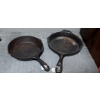 Image 1 : Group Of Two (2)  "Red Stone" & "Lodge" Cast Iron Skillets  9 Inch & 8 Inch - Exc Condition