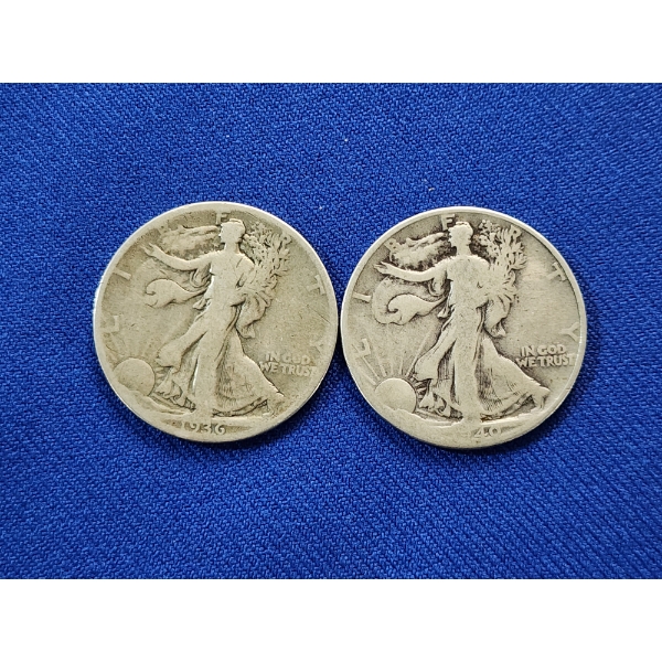 1936-D & 1940 Walking Liberty 90% Silver Half Dollars