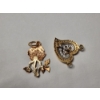 Image 3 : 14K Gold Three-Tone Rose Pendant & 14K Gold Two-Tone Heart Pendant Total Weight: 2.1g