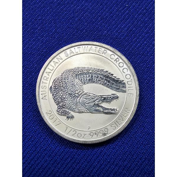 2017- P Australia 1/2 ox .9999 Silver Round - Saltwater Crocodile