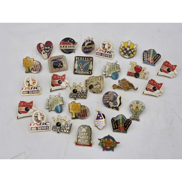 Large Vintage Bowling Pin Collection