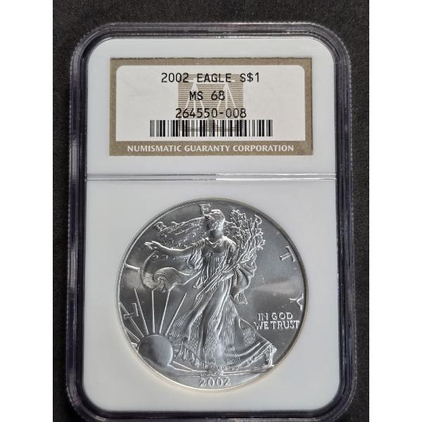 NGC MS68 2002 American Silver Eagle