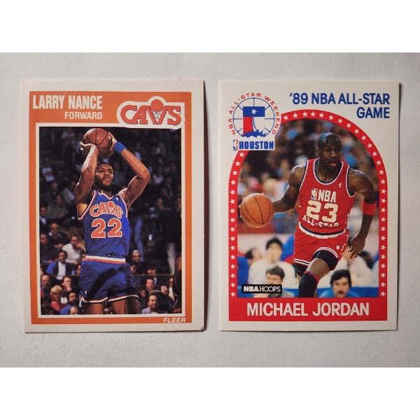Two Vintage 1989 & 1990 Basketball Trading Card Ft. Michael Jordan & Larry Nance!