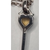 Image 4 : Sterling Silver Heart Key 18" Necklace With Yellow Accent Stones - Weight: 2.3g