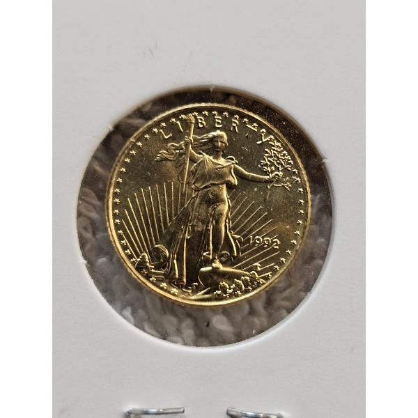 1992 1/10oz. Fine Gold American Eagle $5 Bullion Round