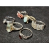 Image 7 : Gorgeous Sterling Silver Rings Ft. Assortment of Stunning Stones - Weighing Total of 20.7 Grams