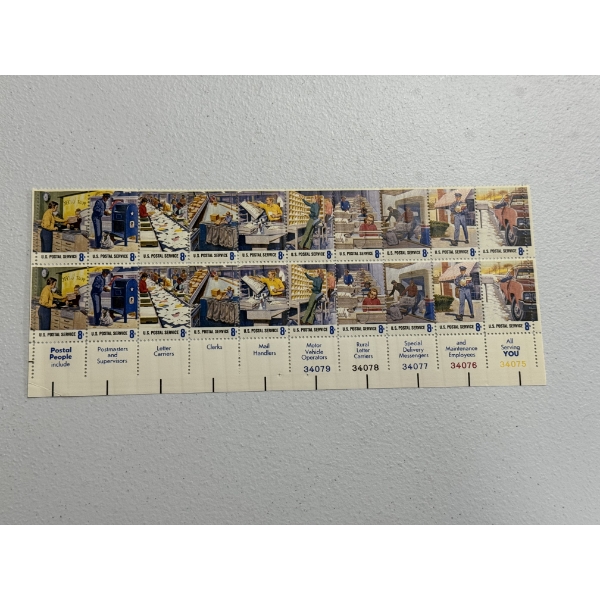 Rare Postal People 13 Cent Block Plate US Stamps - Mint Condition