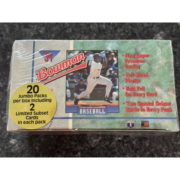 1994 Unopened Bowman MLB Baseball Wax Box - 20 Packs - Factory Sealed - Mint Condition