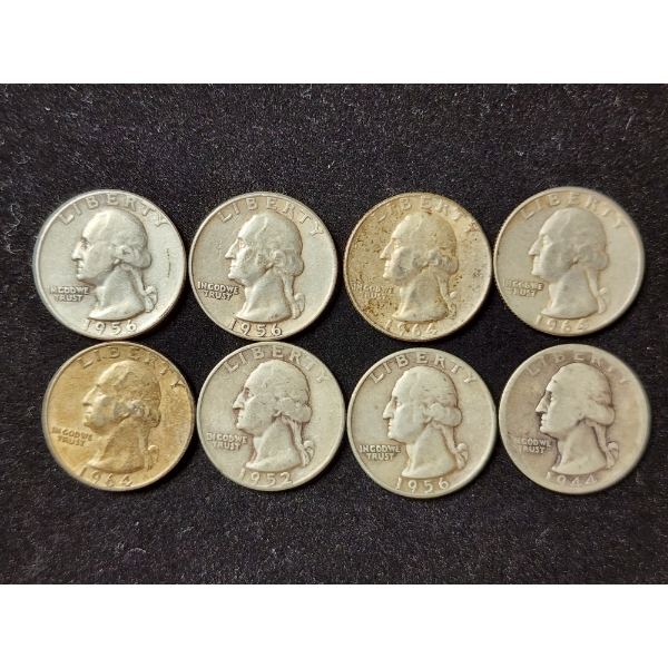 $2.00 Face Value in Assorted 90% Silver Washington Quarters 
