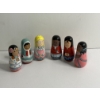 Image 1 : Vintage wooden folk art nesting dolls - Different Cultures - Tiny 1.5 inches
