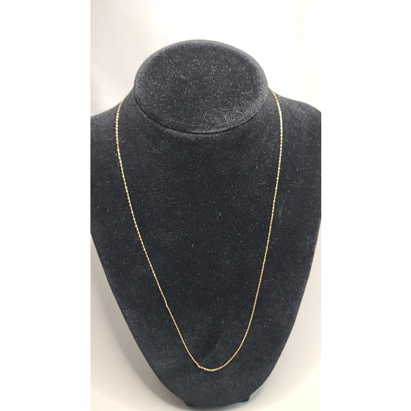 14K Yellow Gold 20" Dainty Twisted Rope Necklace - Weight: 1.0g