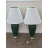 Image 1 : PICKUP IN CANTON - Two Excellent Condition Green 26'' Lamps 