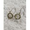 Image 1 : 10k Yellow Gold Peridot Open Circle Dangle Earrings and 10k Gold Huggie-Style Hoop Earring .8g total