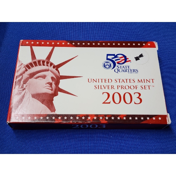 2003 United States Mint Silver Proof Set Including 50 State Quarters!