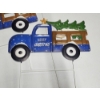 Image 2 : 3 Outdoor Metal Christmas/Holiday Blue Truck and Tree Stakes - Approx. 16in Tall