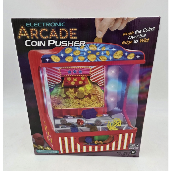 New In Box Fun Arcade Pusher Machine Includes Tokens & Prizes 