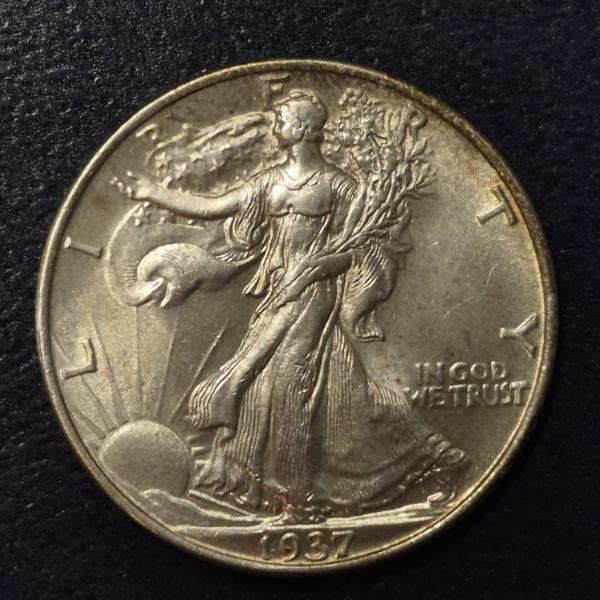 1937 Walking Liberty Half Dollar - HG Silver Coin - Near MS Condition