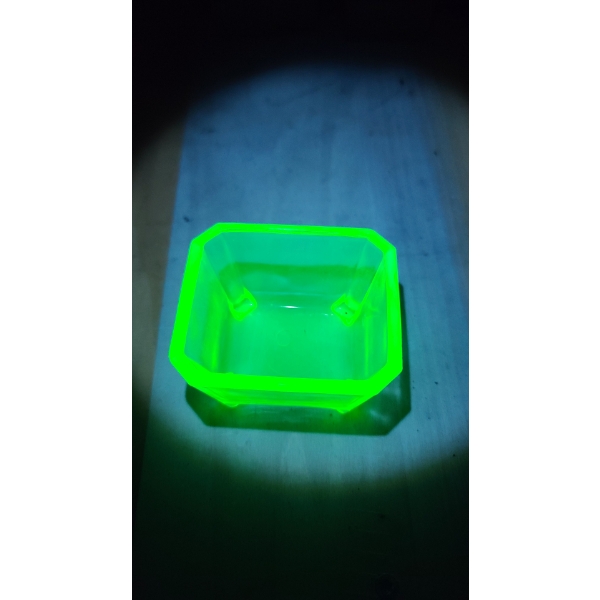 Vintage Uranium Glass Salt Cellar Dish