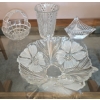 Image 1 : 4 Pieces of Fine Crystal - Bowl 15", Vase 8.5"