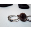 Image 4 : Sterling Silver Heart and Flower Pin and 3 Rings - Total Weight: 27.7g