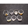 Image 3 : Beautiful Sterling Silver Rings Ft. Moonstone, Amber, Topaz & More - Weighing Total of 25.1 Grams