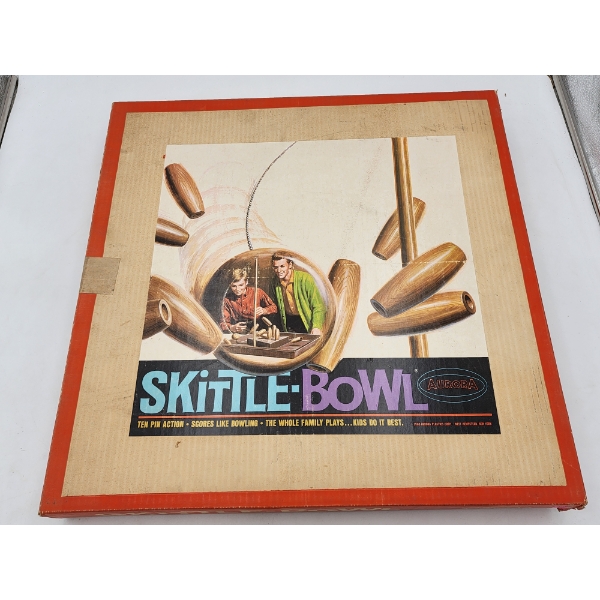 Vintage 1969 Aurora Skittle-Bowl Tabletop Tether Bowling Game
