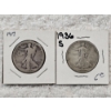 Image 1 : 2 Walking Liberty 90% Silver Half-Dollar Coins - AFV $1
