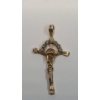 Image 1 : 10K Yellow Gold Crucifix Pendant With Diamonds - Weight: 2.2g