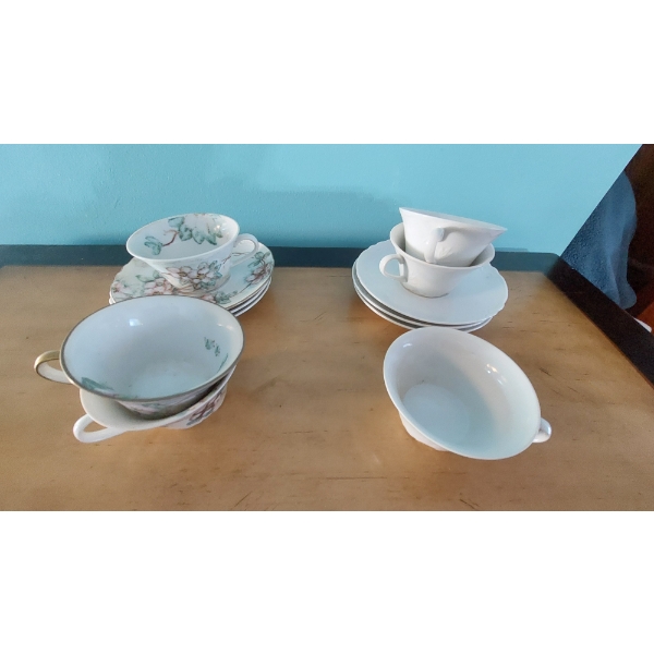 Group Lot - Porcelain Demitasse & Plates Set - See Pics As Shown