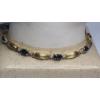 Image 1 : 14K Yellow Gold 8.5" Blue Sapphire & Diamonds - Weight: 9.0g