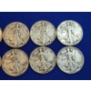 Image 3 : x8 Assorted Years 90% Silver Walking Liberty Half Dollars FV: $4.00