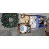 Image 1 : Vintage Christmas Decor, China Dish Set, Stoneware Dish Sets, And 2 19'' Wreaths -No Shipping!