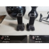 Image 4 : Lot of Decorative Items - World Market Square Plates, Black Vases, Candle Holders, Stand