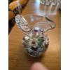 Image 4 : Pickup In Canton Fancy Crystal Water Pitcher w Fancy Handle & Platter - Pitcher Filled Glass Jewels 