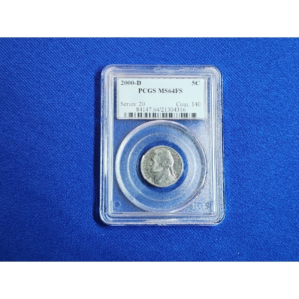 2000-D Jefferson Nickel PCGS MS 64 FS