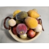 Image 3 : Decorative Bowls, Assorted Artificial Fruits, Rolling Pin, Glass Serving Utensils