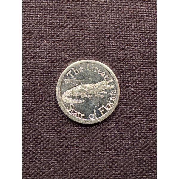 Rare One Gram .999 Fine Silver Round - "The Great State of Florida" - Gator - Mint Condition