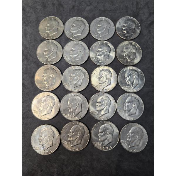 (20) Eisenhower Dollars