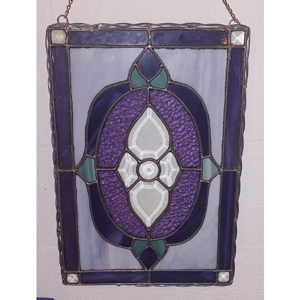Stained Glass Art - Window Or Wall Hanging Decorative Piece - Appr: 14" x 20" As Pictured - Nice 