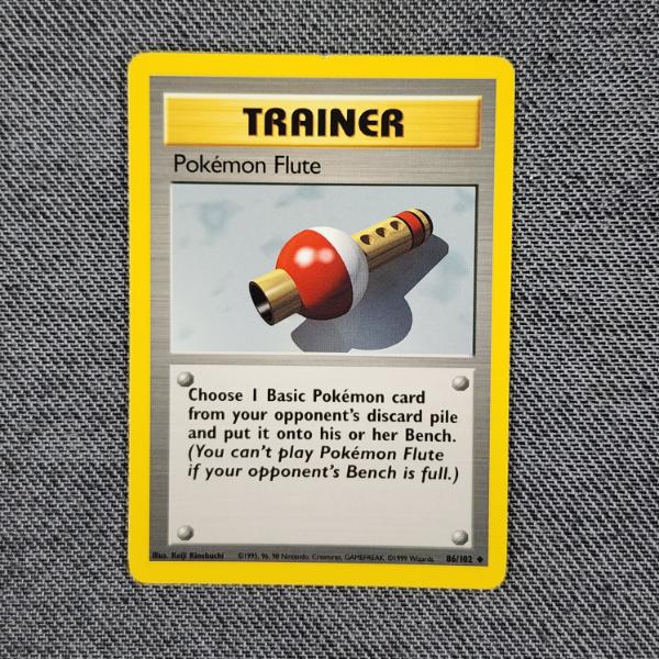 Pokemon Flute 86/102 Uncommon Trainer Vintage Base Set Pokemon Trading Card - Near Mint