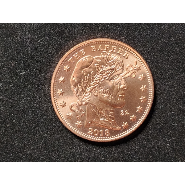 2018 Zombucks "The Barber" 1 Oz Copper Round 