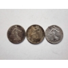Image 4 : Two 1916 French 83.5% Silver 50 Centimes Coins (ASW: 0.0671oz EACH) & Guatamala 1/2 Real Copper-Nick