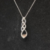 Image 2 : Gorgeous Sterling Silver Necklace w/ Spiral Pendant & 10K Gold Heart Accent - TW: 3.4g