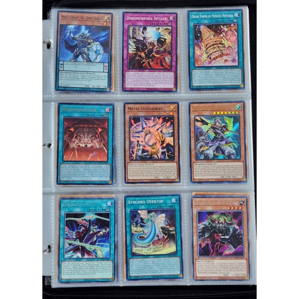 18 Asstd Yu-Gi-Oh Trading Cards Including Holo's ~ Binder Page, Various Years, Rarities & Conditions