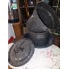 Image 1 : Antique Porcelain Metal Double Steamer Pot & Bowl - Spatterware - See Pics