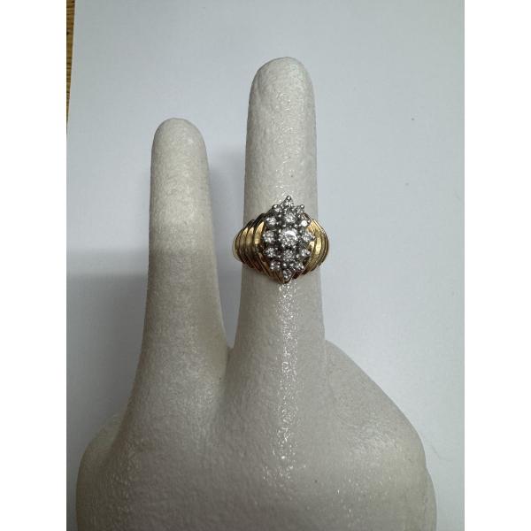 14 Karat Gold Ladies Diamond Cocktail Ring- 8.6 Grams! Beautiful Condition!