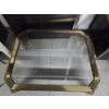 Image 3 : Excellent Condition Vintage Asian Inspired Glass And Brass Look 50''x40''x15.5 Large Cocktail Table