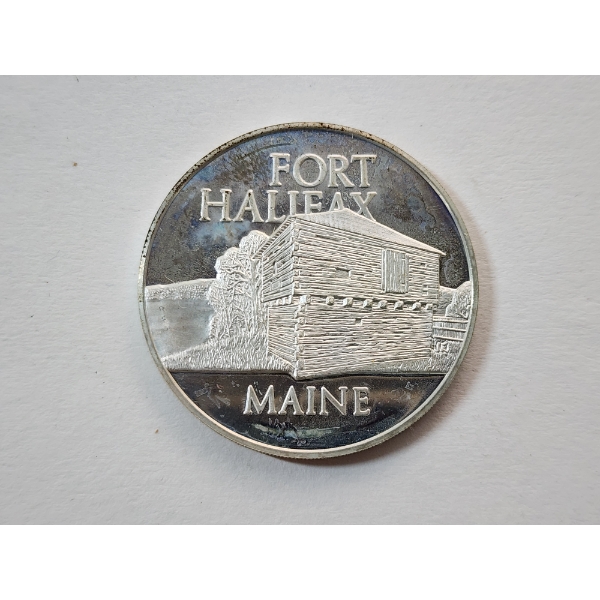 Fort Halifax Maine Commemorative Sterling Silver Coin TW: 25.5g