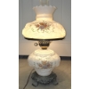 Image 9 : Absolutely Gorgeous Accurate Casting Milk Glass Hand Painted Shades Hurricane Lamp, 21''x11'' Top & 